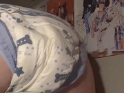 Humping my pillow and playing with a vibrator in a diaper 5/16