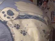 Humping my pillow and playing with a vibrator in a diaper