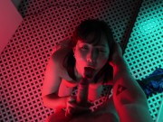 Horny Japanese girl gives you blowjob and swallows his cum in the bathroom of night club 13/16