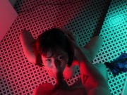 Horny Japanese girl gives you blowjob and swallows his cum in the bathroom of night club 15/16