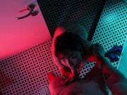Horny Japanese girl gives you blowjob and swallows his cum in the bathroom of night club 3/16