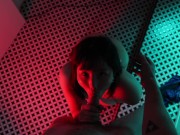 Horny Japanese girl gives you blowjob and swallows his cum in the bathroom of night club 8/16