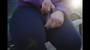Ebony caught pounding pussy on nature trail then finishes in car!!