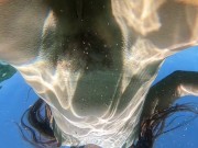 4K Underwater Dildo FUCK # Public Totally Naked swim