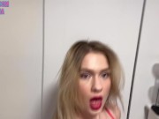 You and me in fitting room so tell me you like red unferwear POV BLONDTINA 15/16