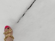Walking with my stripper heels on in the snow barefoot 3/16