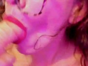 very messy blowjob, saliva on face and tits 5/16