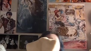 Playing with my new futa sex doll