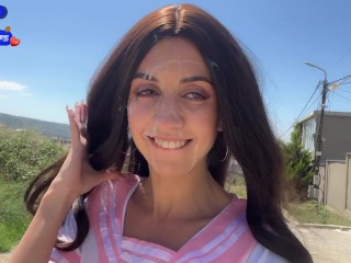 Cutie Katty West Gets Three Cocks In A Gangbang And Walks With Cum On Her Face Bukkake Cumwalk