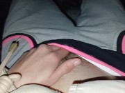 Me and my neighbor are hiding in an abandoned house to masturbate