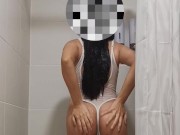 Wearing transparent bikini in the shower 16/16