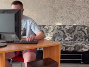 While my cuckold boyfriend is playing Dota, I fuck his best friend behind his back 2/16