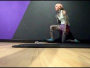 Tattoo model Anuskatzz gym routine 2024 compilation sport bodybuilding fit girl fitnessstudio splits 10/16