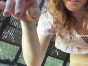 Redhead masturbates inside a machine in the field on a very hot day 5/16