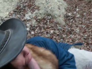 Farmers wife thirsty for cock in the mouth.