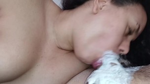POV THE BEST BLOWJOB IN THE WORLD, she swallows madly until she eats cum