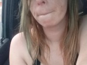 I hope this is the right one of me smoking a cigarette with tits out riding around 8/16