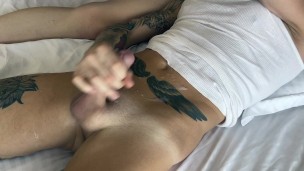 Daddy teaches step son how to use huge monster cock and cums on ass
