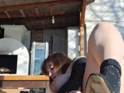 Your wife couldn't wait, has to squirt multiple times outside! 10/16