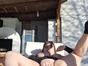 Your wife couldn't wait, has to squirt multiple times outside! 14/16