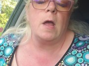 Masturbating in the car by the lake 2/16