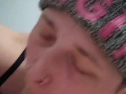 Good girl likes to suck and deepthroat my cock 16/16