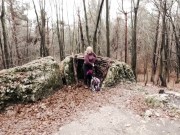 Hiking makes me horny, when I saw this rock I had to immediatly get naked and then do all that