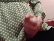 Trans-girl Stesha masturbates her small clit in the toilet 4/16