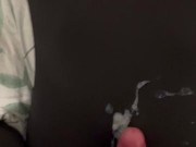 skinny girl in zentai gets cumshot on her belly 13/16