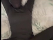 skinny girl in zentai gets cumshot on her belly 8/16