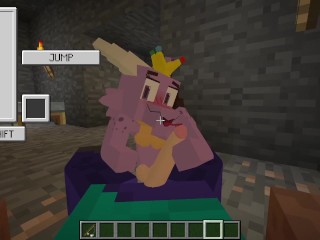 Uma Dragão Safada me Chupando, E Comendo o cu de uma abelha no Minecraft enquanto eu fodo uma kwaii