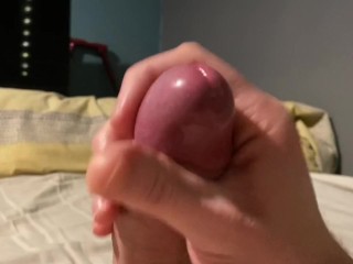 Close Up Solo Amateur Handjob with Precum and Cumshot
