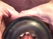 Creampied Fleshlight toy during a quickie masturbation session 9/16