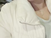 Tits In the street😈 somebody can discover me🥵