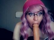 Goth Transgirl Sucks MASSIVE Schlong 3/16