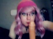 Goth Transgirl Sucks MASSIVE Schlong 9/16