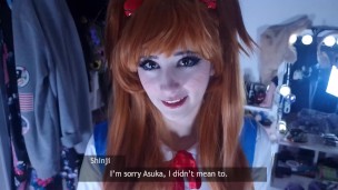 asuka dominates shinji for trying to kiss her