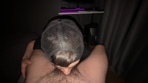 POV Dick sucking on cum on face