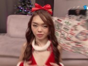 This Asian slut will remember this Christmas for the rest of her life 3/16