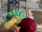 Ebony brazilian supporter give hard blowjob to BBC and take huge facial cumshot 6/16