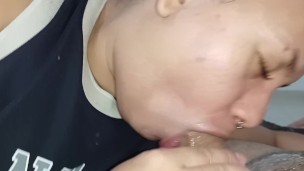 shaking her mouth thirsty for hard cock, penetrating deep, until smeared with lots of creampie