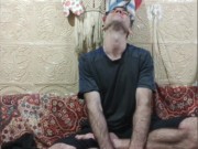 Attempting the lotus pose 13/16