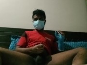 Hairy Desi guy casually masturbating after work 3/16