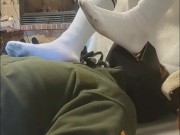 Wearing new socks for my slave 13/16