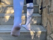 Wearing new socks for my slave 7/16