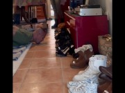 When my slave tries to eat I walk and step on him 10/16