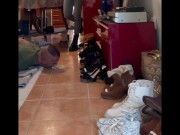 When my slave tries to eat I walk and step on him 4/16