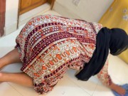 Egypt Beautiful Big Ass Curvy Muslim Hot Stepmom Stuck under Bed Then She want Anal fuck from me! 7/16