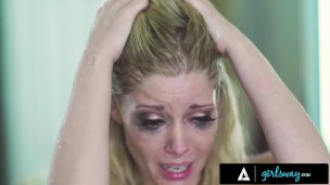 GIRLSWAY - Naughty Jade Baker Gives Kira Noir A Treat Under Her Office Desk