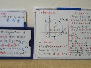 Find the equation of the circle that passes through the 3 points.[JapanMath](Big Natural Tits) 13/16